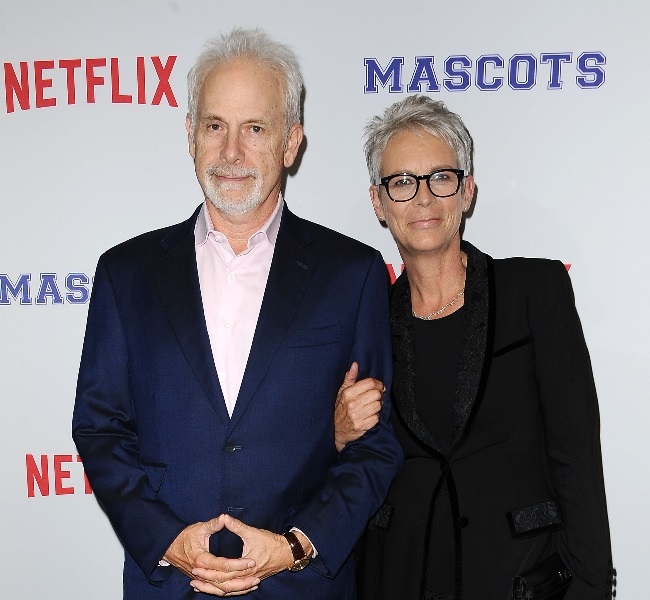 The actress with her husband of 38 years, Christop