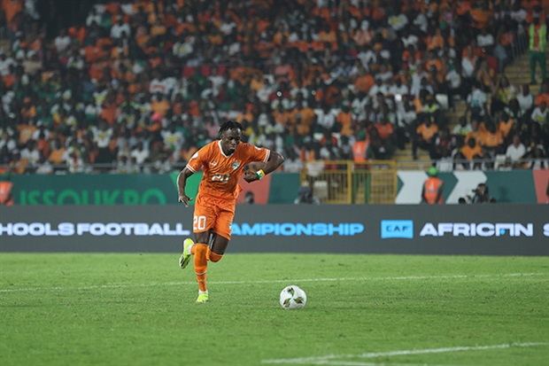 <em>Ivory Coast’s
Christian Kouamé during
the Afcon round of 16 match against Senegal in Yamoussoukro on 29 January 2024.
(Photo by MB Media/Getty Images)</em>