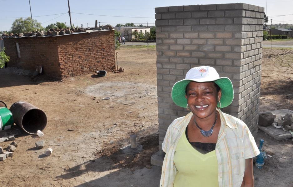 Makgotso Sekola says even though she is happy, she fears the toilet might be cursed. Photo by Kabelo Tlhabanelo