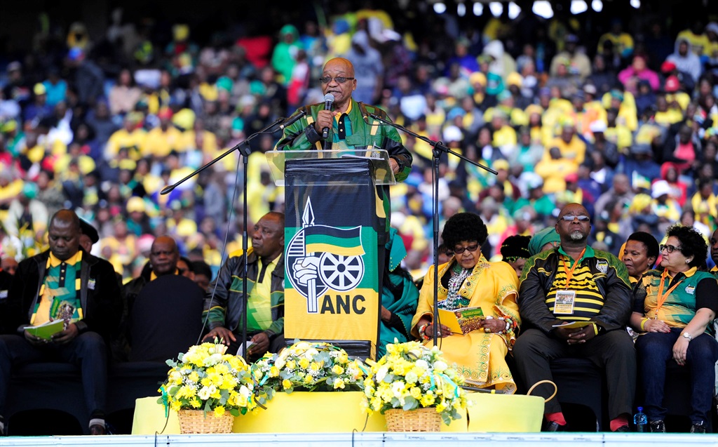 President Jacob Zuma addressing supporters at Orlando Stadium in Soweto. Picture: Tebogo Letsie/City Press 