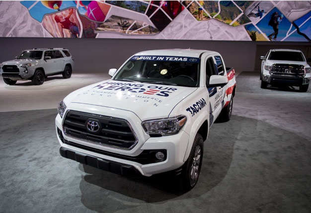 <b> MADE IN TEXAS: </b> A Toyota Tacoma on display at the North American International Automotive Show in Detroit, Michigan. <i> Image: AFP / Geoff Robins </i>