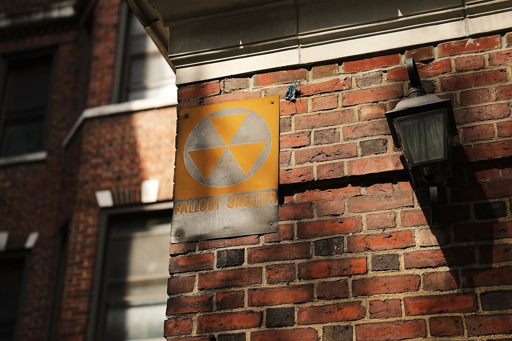 A leftover fallout shelter sign, one of hundreds in New York. (Photo by Spencer Platt/Getty Images)