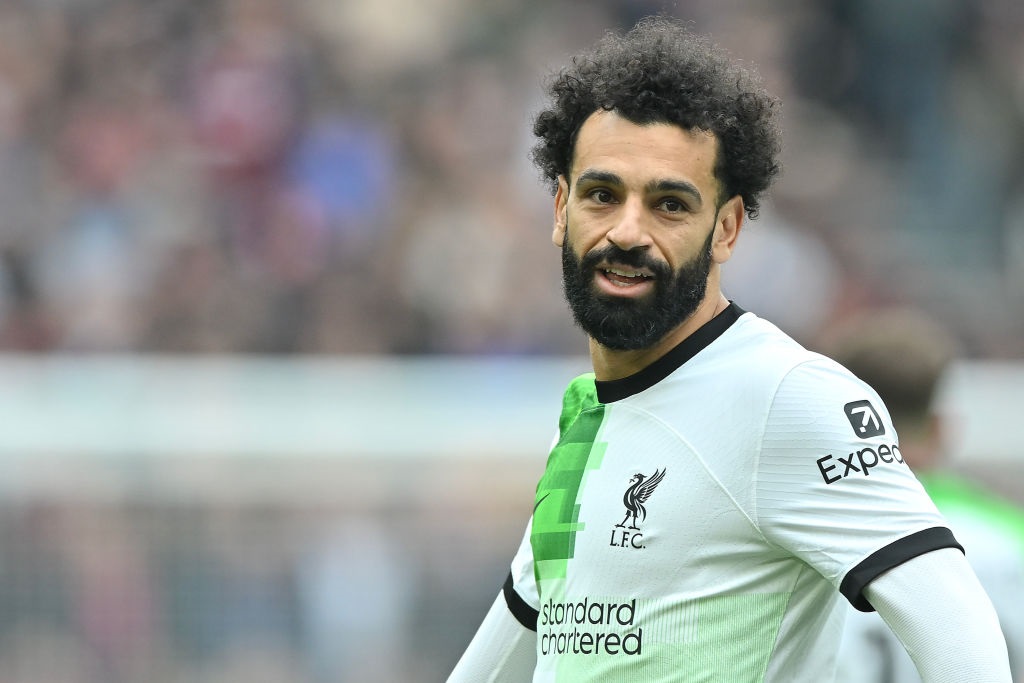 LONDON, ENGLAND - APRIL 27: Mohamed Salah of Liverpool during the Premier League match between West Ham United and Liverpool FC at London Stadium on April 27, 2024 in London, England.  (Photo by Vince Mignott/MB Media/Getty Images)