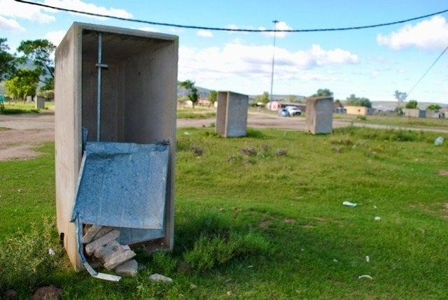 Toilets have been standing since 1993 without houses in the Hillside RDP project in Fort Beaufort, Eastern Cape. Photo: Mkhuseli Sizani/GroundUp