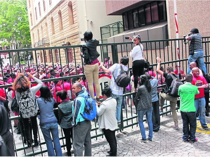 The media, MPs and workers were locked out of Parliament yesterday as the Nehawu strike continued inside the precinct. Photo by Lindile Mbontsi