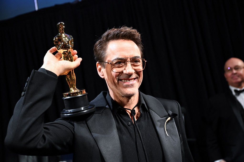 Robert Downey Jr. after winning the Oscar for Best