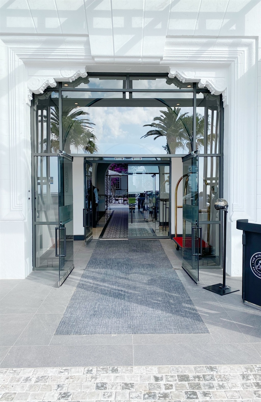 The entrance to The Winchester Hotel in Sea Point,