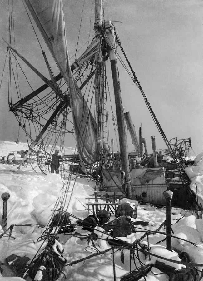 The ship was stuck in ice for two months before it