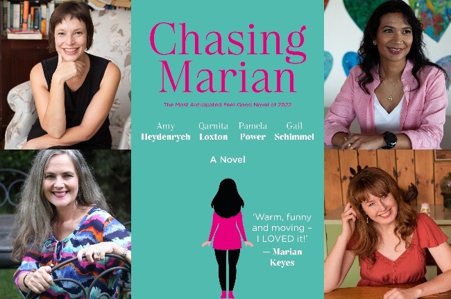 Authors Gail Schimmel, Qarnita Loxton, Pamela Power and Amy Heydenrych's admiration for Irish author Marian Keyes served as inspiration for their new book, Chasing Marian. (PHOTOS: Supplied)