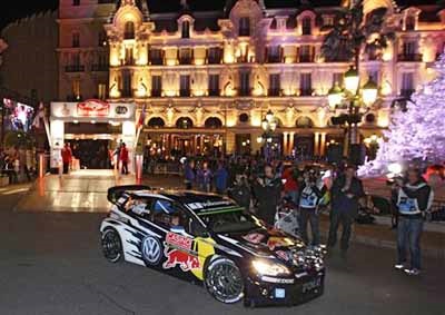 <b>GLAMOUR RALLY:</b> Lights, cameras, action and money mingle in Monte Carlo each year for its leg of the World Rally championship. This is current leader Sebastien Ogier. <i>Image AP / Lionel Cironneau</i>