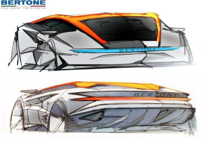 <b>DEFINITELY NEEDS SOME WORK:</b> These rough sketches issued by Bertone provide an early glimpse of the Nuccio Concept.