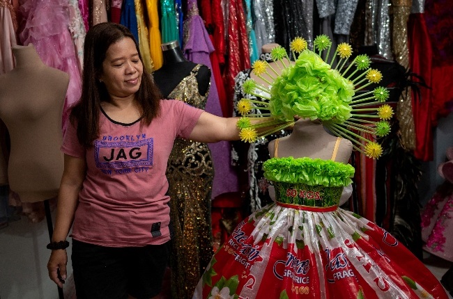 Leonora Buenviaje uses recycled materials to create clothes. (PHOTO: Gallo Images / Getty Images)
