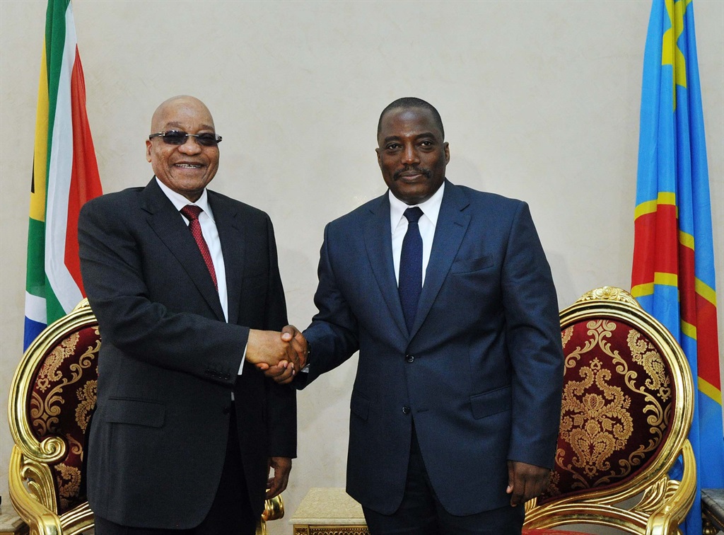 President Jacob Zuma with DRC President Joseph Kabila. Picture: Siyabulela Duda