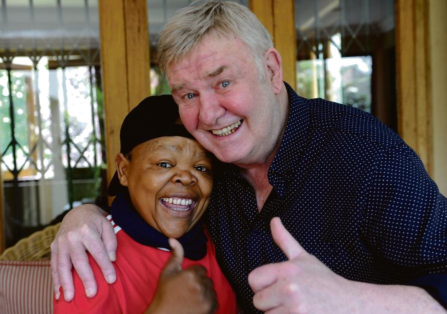 Alfred Ntombela (aka Shorty) enjoys a lighthearted moment with Leon Schuster this week. The duo will be back next year with another film. Photo: Elizabeth Sejake