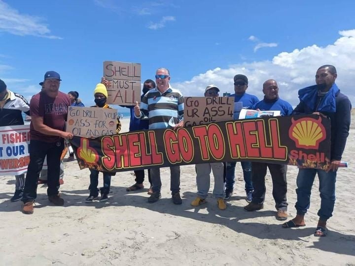 Hundreds of South Africans took to beaches across the country to protest against Shell's seismic survey. 