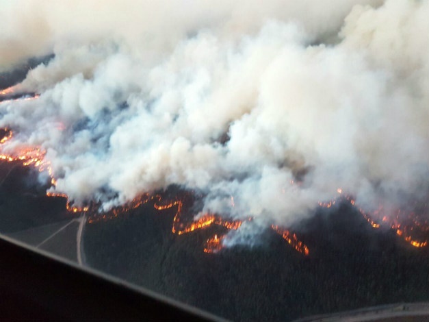 Aerial view of the fires spreading through the Southern Cape. (Supplied)