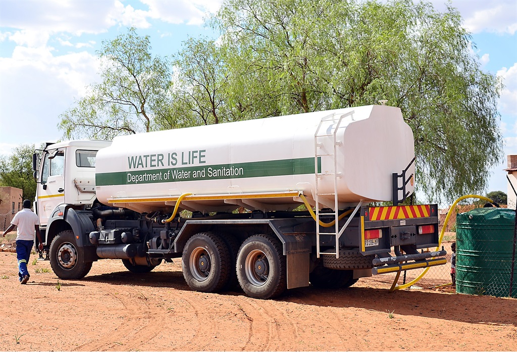 A ‘state-owned’ water tanker delivers water at Makgobistad village in the Ratlou Local Municipality in North West, which is experiencing severe water shortages. Picture: Mathews Lonkokile 