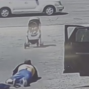 WATCH | Baby stroller nearly rolls into traffic