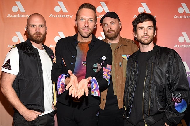 (L-R) Will Champion, Chris Martin, Jonny Buckland, and Guy Berryman of Coldplay.