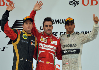 <b>WELL-DESERVED WIN: </b>Ferrari's Fernando Alonso had avery special win after a well-deserved race in the China GO 2013 on Sunday, April 14. <i>Image: AFP</i>