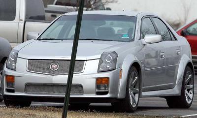 Tha Cadillac CTS Super V - aimed smack bang at the Chrysler 300C SRT-8, the Mercedes E55AMG and the BMW M5. <I>Picture copyright Automedia</i>