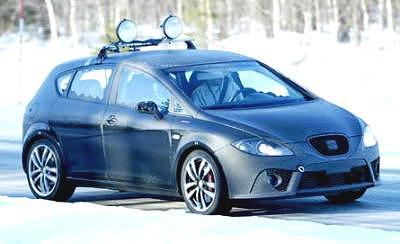 The next Seat Leon Cupra spied during winter testing.<I> All pictures copyright Automedia</i>