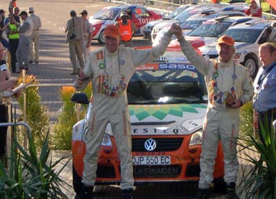 SA national rally champion, Enzo Kuun (left) and Guy Hodgson.


