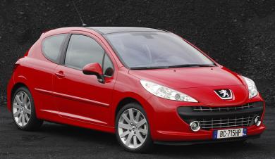 The Peugeot 207 will be available in three-door and five-door, and will also get a panoramic glass roof, as seen here.