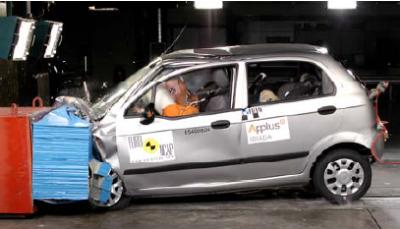 The Chev Spark test as pictured on the <a href=http://www.euroncap.com>Euro NCAP website</a>