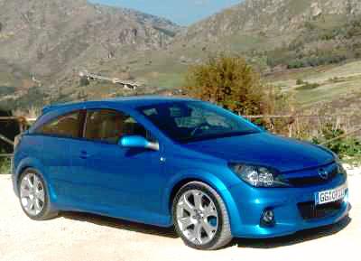The Opel Astra GTC OPC pictured in the hills above Palermo