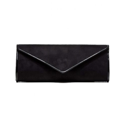 simple black clutch bag