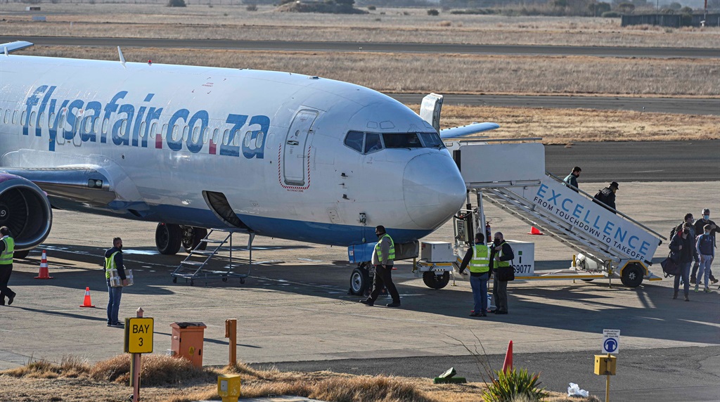 A passenger boarded the plane feeling unwell and when her condition failed to improve, it was quickly flagged by her fellow passenger who noticed her hyperventilating. Photo: Mlungisi Louw/Volksblad/Gallo Images