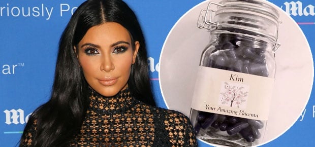 Kim Kardashian West had her placenta made into pills. Picture: Greatstock/Splash, Instagram