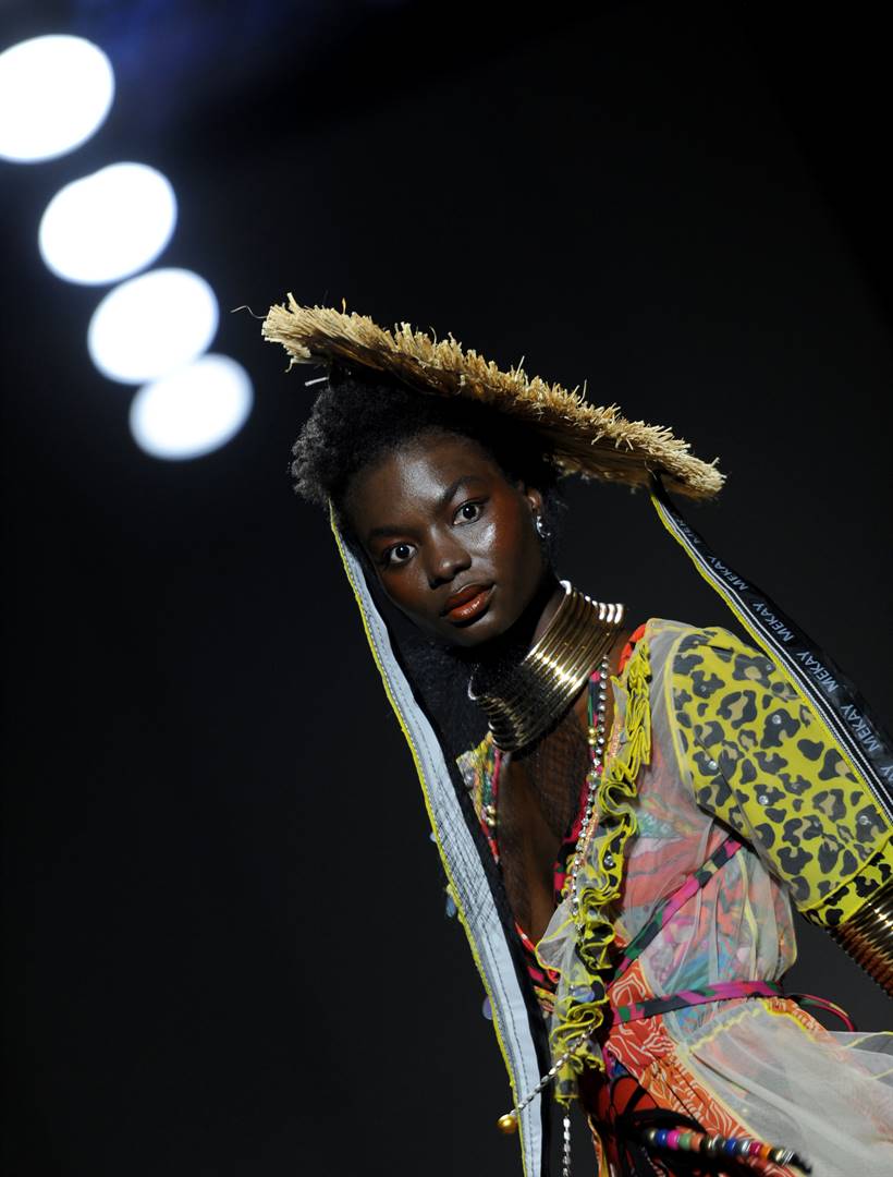 A model wearing Mekay Designs at the 2022 SA Fashion Week at the Mall of Africa in Midrand. Photo: Tebogo Letsie/City Press