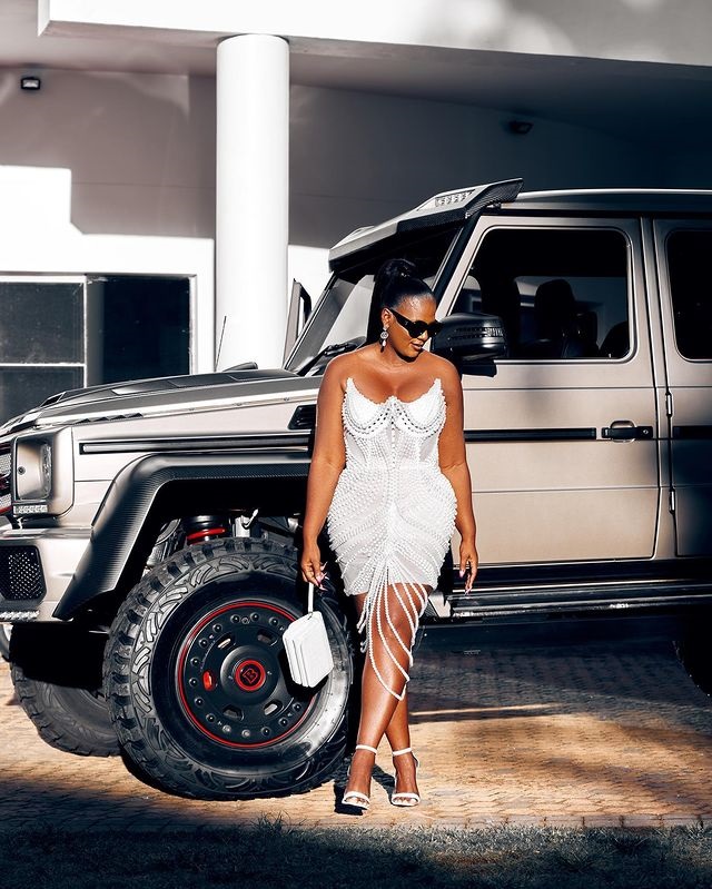  Royal AM owner Shauwn Mkhize poses next to a Mercedes Benz Brabus 800