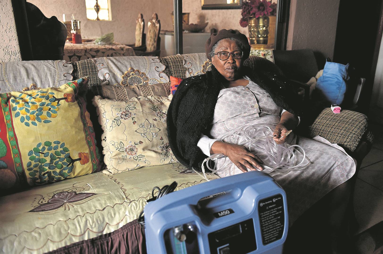 Gogo Esther Lebeloane said she’s forced to temporality move out of her house because she is unable to use her life-saving oxygen machine.Photo byChristopher Moagi