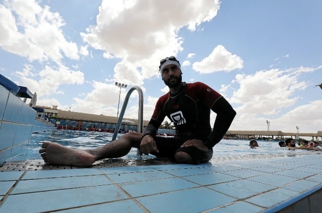 The Egyptian swimmer is also the first one-legged man to swim across the Aqaba Gulf. (PHOTO: Getty/ Gallo images)