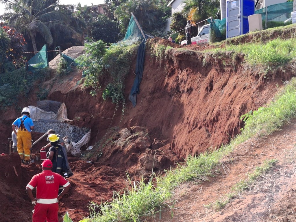 Three construction workers were killed and two others are missing and presumed dead after an embankment collapsed in Ballito on Saturday. (Supplied/IPSS Medical Rescue)