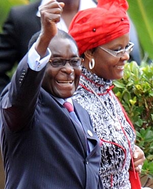 Zimbabwean President Robert Mugabe and his wife Grace. (File, AFP)