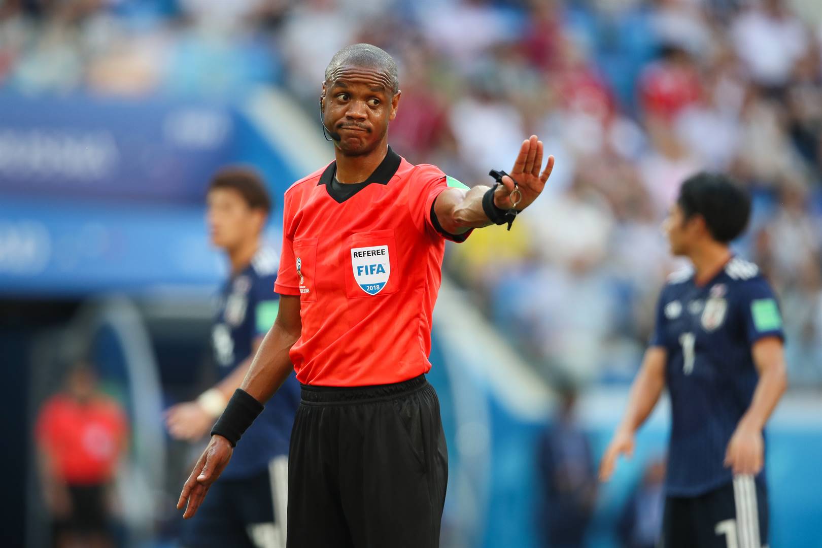 Referee Janny Sikazwe is said to have suffered sunstroke during the Afcon match in which he prematurely blew the final whistle twice. Photo: Matthew Ashton/AMA/Getty Images  