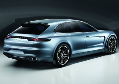 <b>PANAMERA WITH A HYBRID TWIST:</b> Porsche's Panamera Sport Turismo concept at the 2012 Paris auto show previews the automaker's new plug-in hybrid and a possible new body style for the range.
