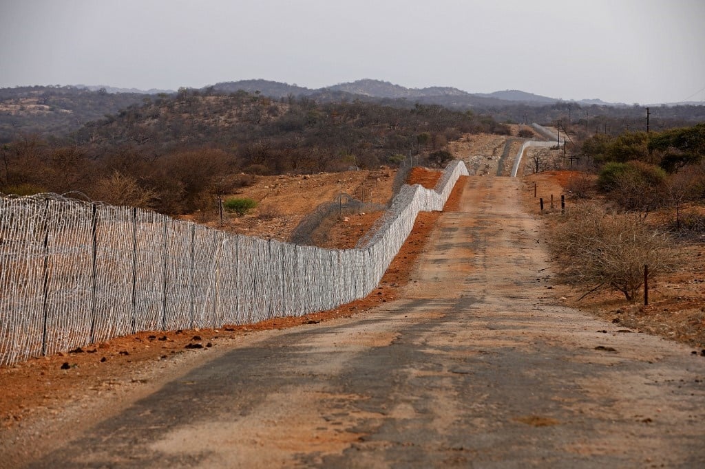 A general view of the border fence that separates South Africa and Zimbabwe near the Beitbridge border post. 