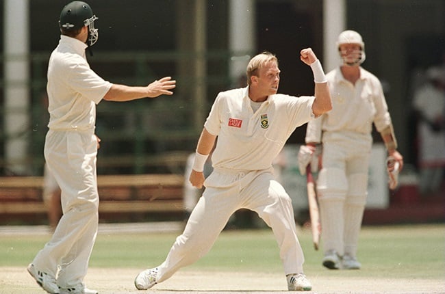 Brett Schultz in action for South Africa against Zimbabwe in Harare in 1995. (Photo by Clive Mason/ALLSPORT/Gallo Images)