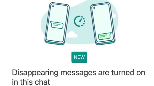 WhatsApp disappearing messages: turned on