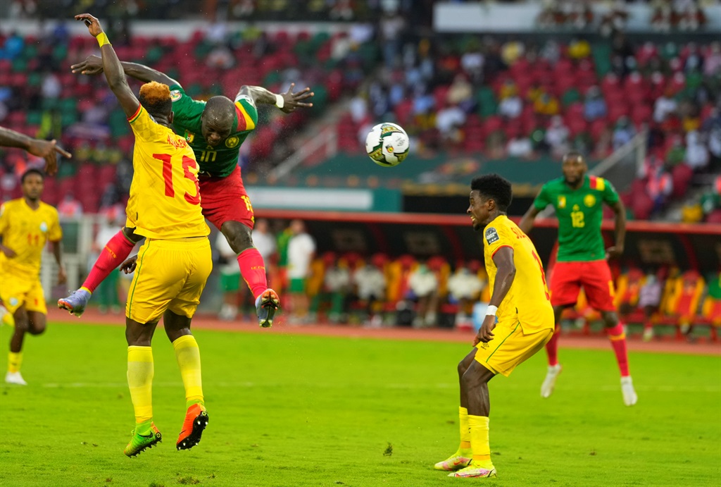 Vincent Aboubakar of Cameroon scoring their second goal  during Cameroon against Ethiopia, African Cup of Nations. Photo: Ulrik Pedersen/NurPhoto via Getty Images
