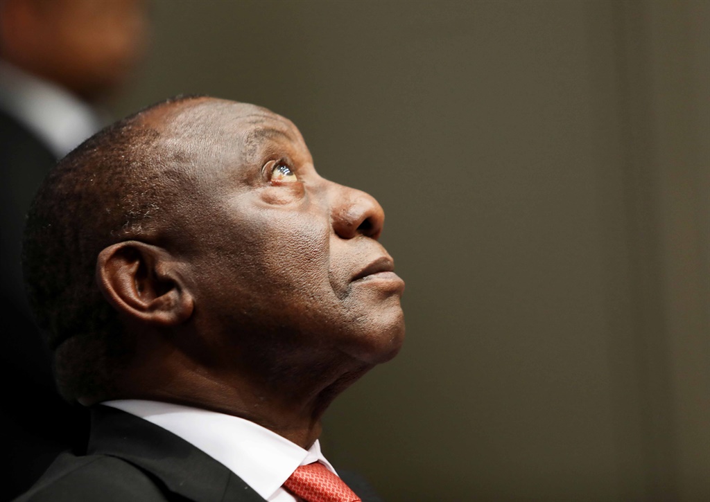 President Cyril Ramaphosa in Parliament ahead of t