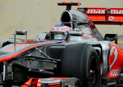<b>SWITCHING MCLAREN ROLES:</b> Jenson Button went fastest in the third and final free practice session at Interlagos after his team mate, Lewis Hamilton, dominated both Friday sessions. 