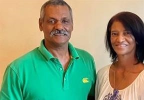 Former Springbok coach Peter de Villiers and his wife, Theresa.