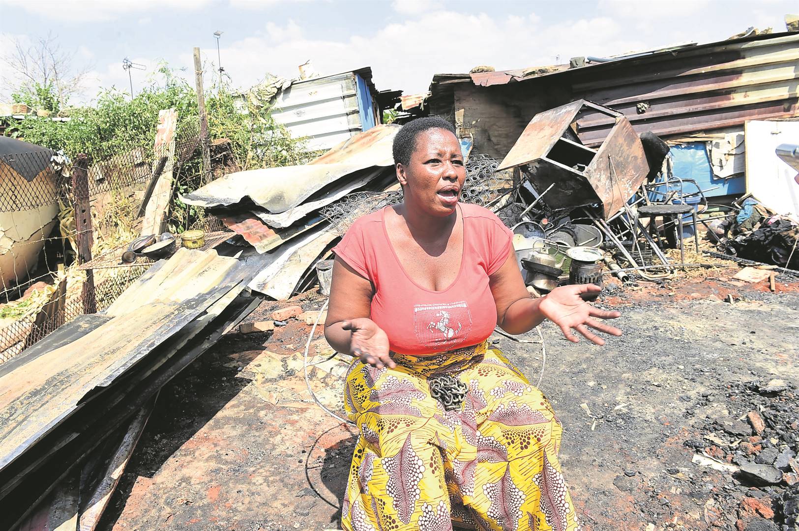 Nthabiseng Ngcobo’s shack was allegedly burnt to the ground by her friend’s lover. 