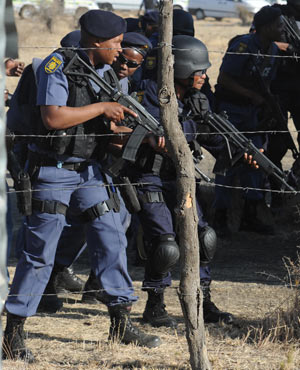 Armed police at Marikana. (File, AFP)